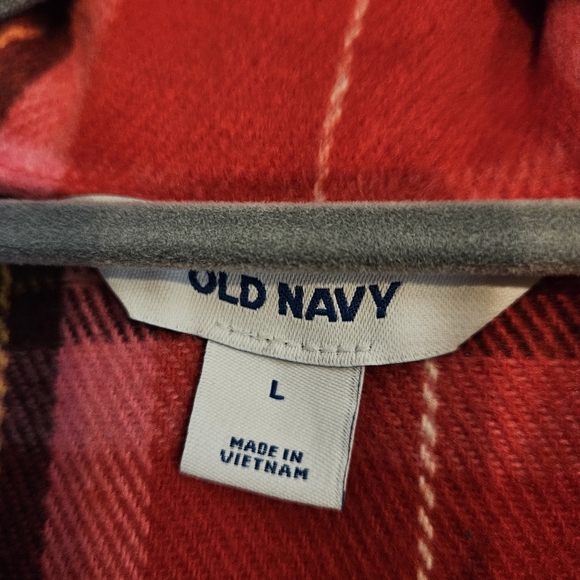 Old Navy Red Plaid Coat Size L - Picture 3 of 7